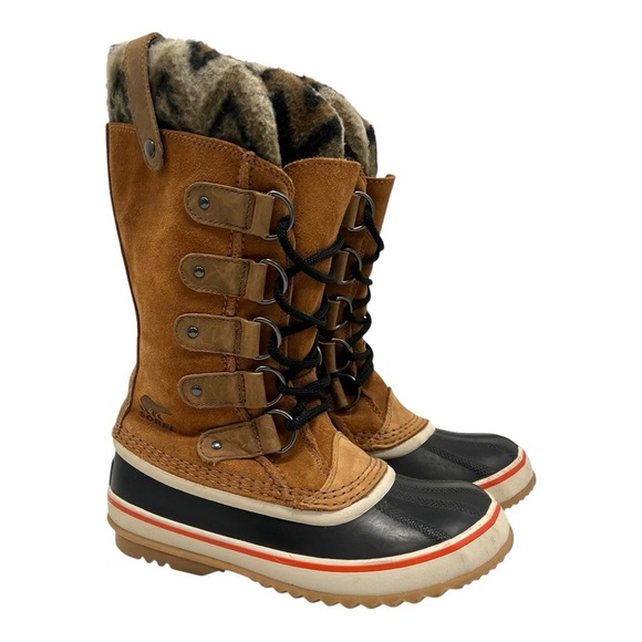 Sorel Joan of Arctic Chevron Knit Lace-Up Waterproof Winter Boots Women’s 6 - Picture 2 of 16